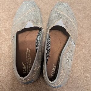 TOMS Women's Glitter Slip-On Shoes - Silver